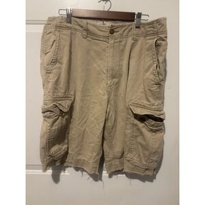 VTG American Eagle Cargo Shorts Men's‎ Khaki Tan Size 34 Thrashed